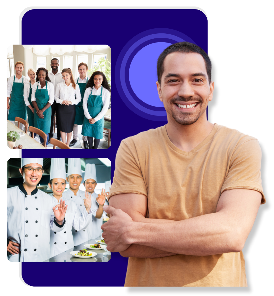 Restaurant manager and one happy wait team and one happy kitchen team.